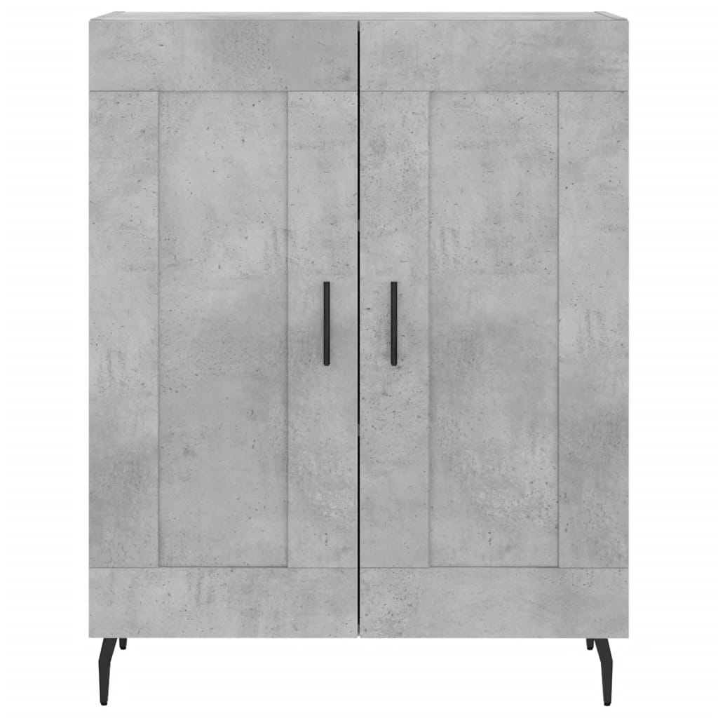 Hoge kast 69,5x34x180 cm bewerkt hout betongrijs is nu te koop bij PeponiXL, paradijselijk wonen!