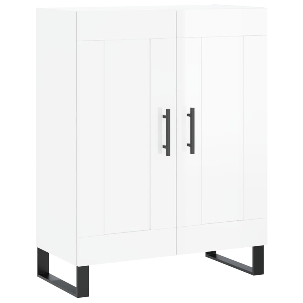 Hoge kast 69,5x34x180 cm bewerkt hout hoogglans wit is nu te koop bij PeponiXL, paradijselijk wonen!