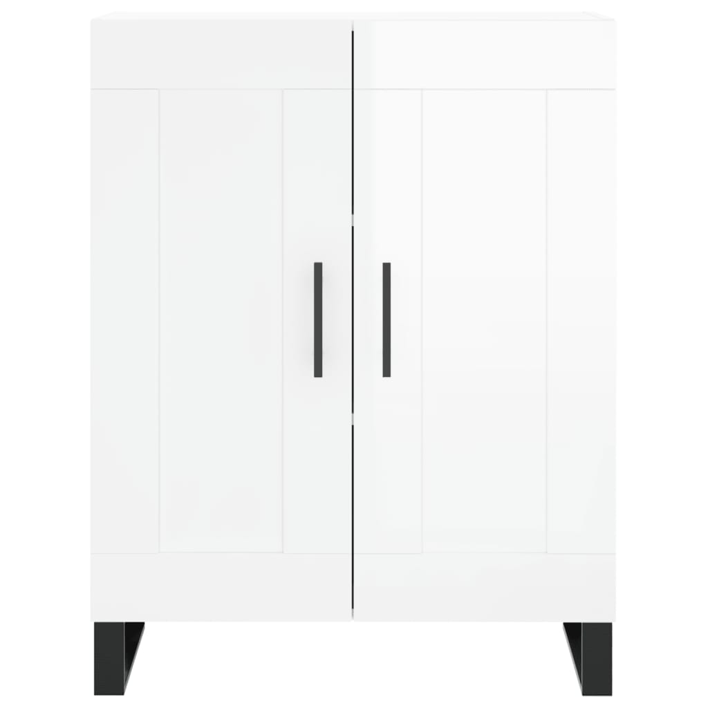 Hoge kast 69,5x34x180 cm bewerkt hout hoogglans wit is nu te koop bij PeponiXL, paradijselijk wonen!