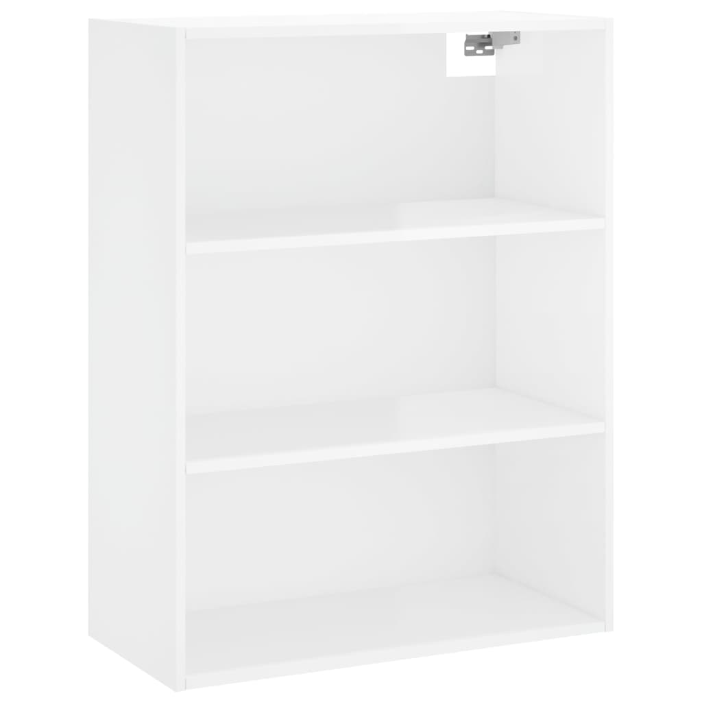 Hoge kast 69,5x34x180 cm bewerkt hout hoogglans wit is nu te koop bij PeponiXL, paradijselijk wonen!