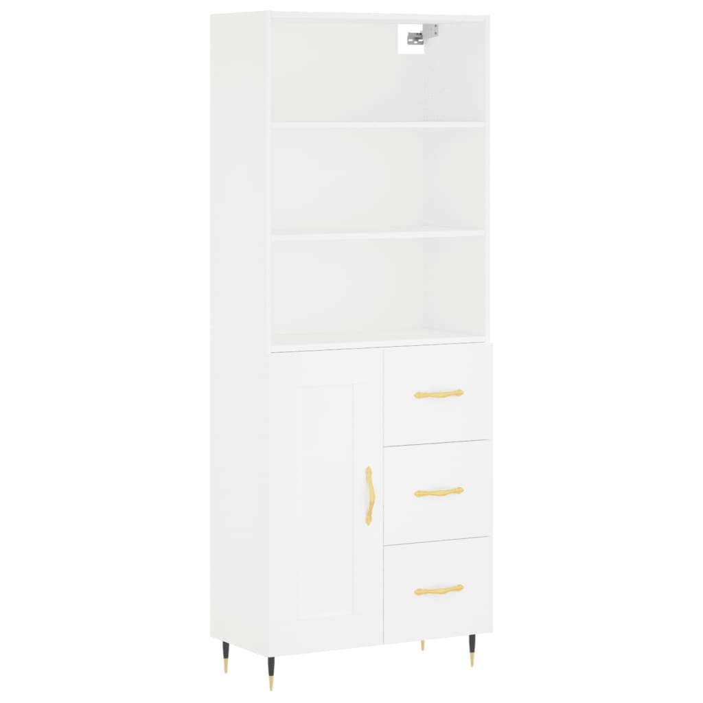 Hoge kast 69,5x34x180 cm bewerkt hout wit is nu te koop bij PeponiXL, paradijselijk wonen!