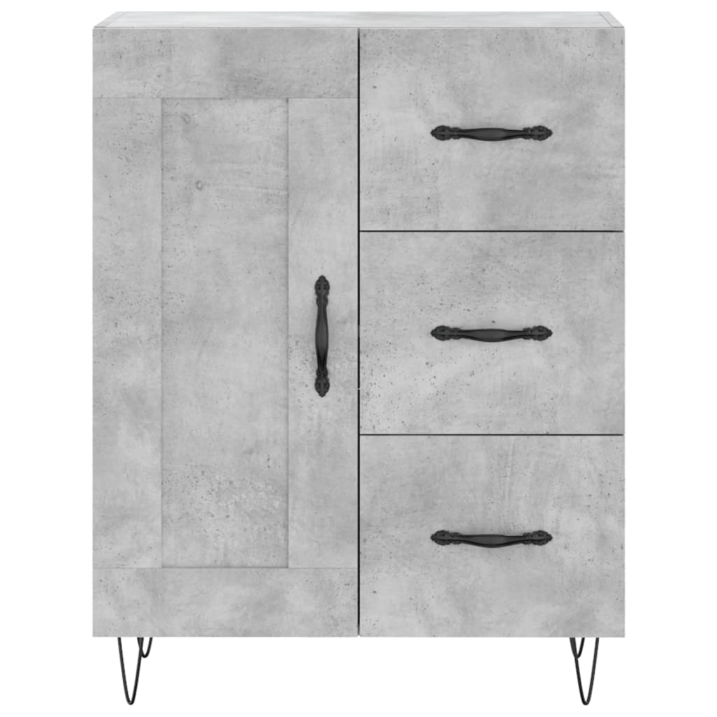 Hoge kast 69,5x34x180 cm bewerkt hout betongrijs is nu te koop bij PeponiXL, paradijselijk wonen!
