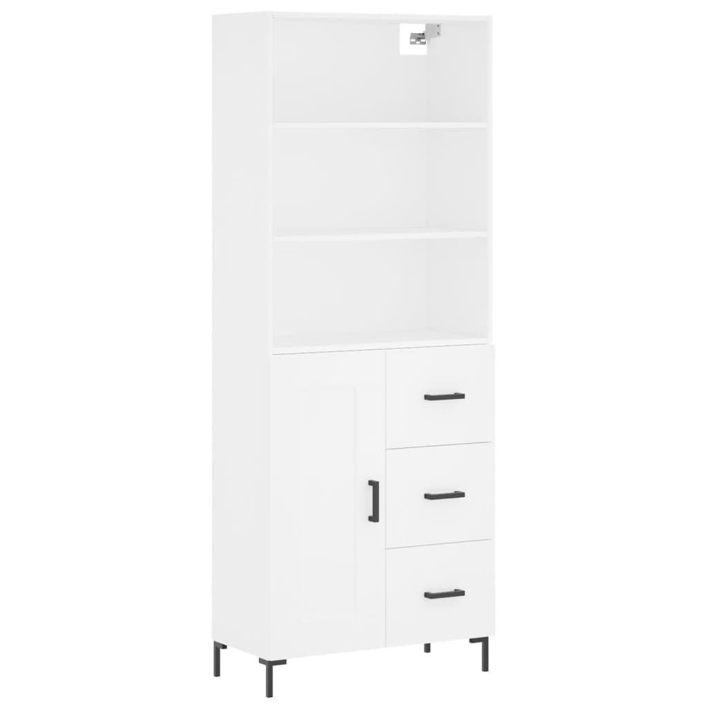 Hoge kast 69,5x34x180 cm bewerkt hout wit is nu te koop bij PeponiXL, paradijselijk wonen!