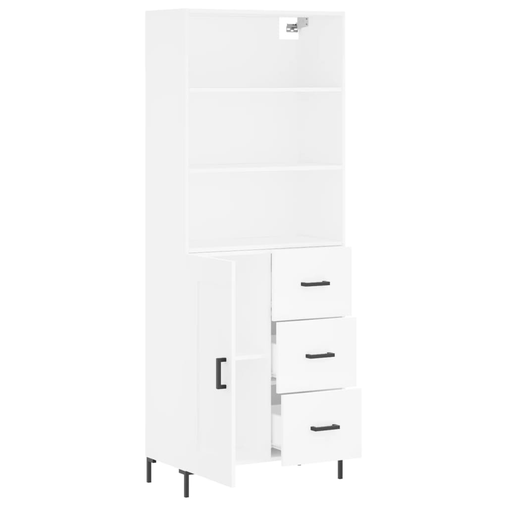 Hoge kast 69,5x34x180 cm bewerkt hout wit is nu te koop bij PeponiXL, paradijselijk wonen!