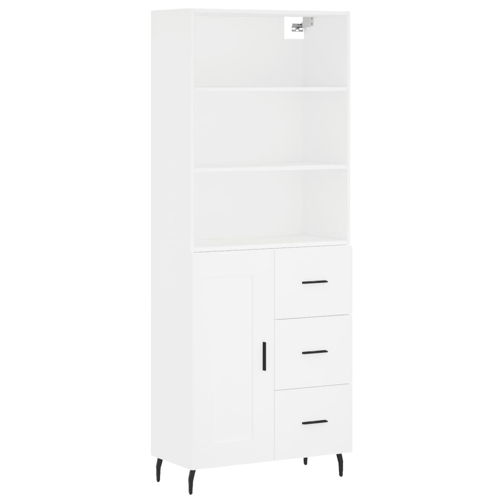 Hoge kast 69,5x34x180 cm bewerkt hout wit is nu te koop bij PeponiXL, paradijselijk wonen!