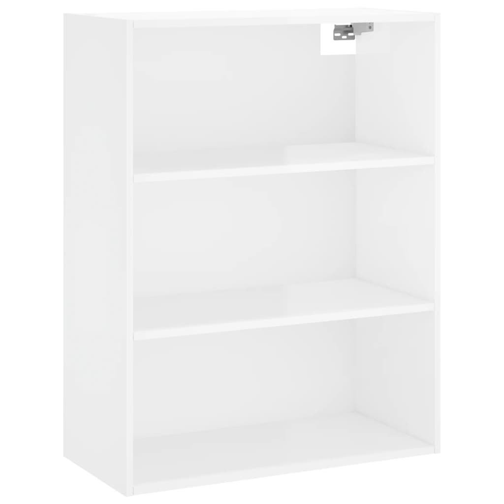 Hoge kast 69,5x34x180 cm bewerkt hout hoogglans wit is nu te koop bij PeponiXL, paradijselijk wonen!