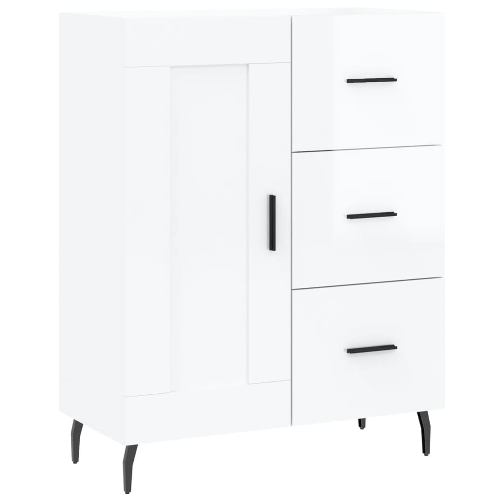 Hoge kast 69,5x34x180 cm bewerkt hout hoogglans wit is nu te koop bij PeponiXL, paradijselijk wonen!