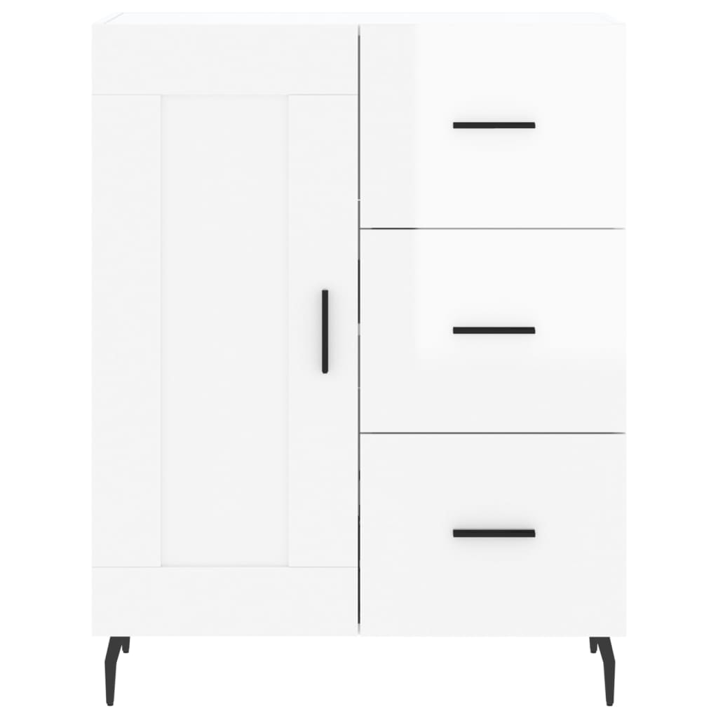 Hoge kast 69,5x34x180 cm bewerkt hout hoogglans wit is nu te koop bij PeponiXL, paradijselijk wonen!