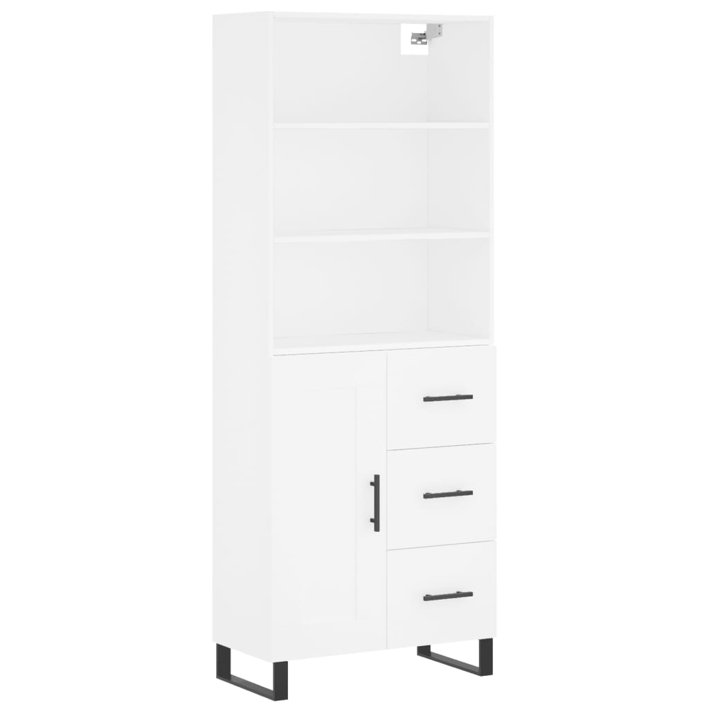 Hoge kast 69,5x34x180 cm bewerkt hout wit is nu te koop bij PeponiXL, paradijselijk wonen!