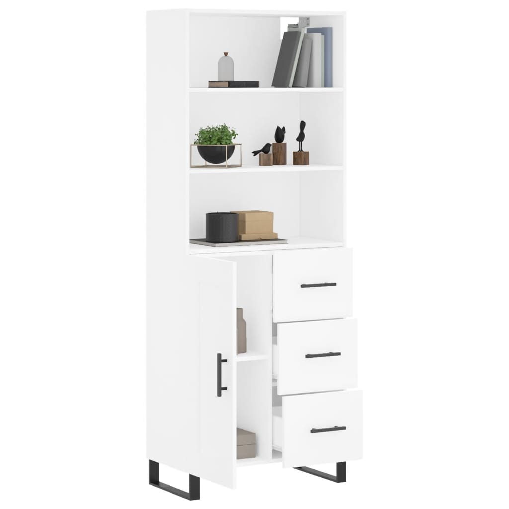 Hoge kast 69,5x34x180 cm bewerkt hout wit is nu te koop bij PeponiXL, paradijselijk wonen!