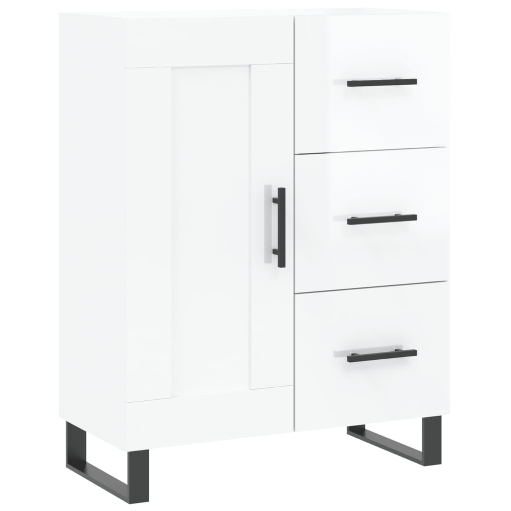 Hoge kast 69,5x34x180 cm bewerkt hout hoogglans wit is nu te koop bij PeponiXL, paradijselijk wonen!