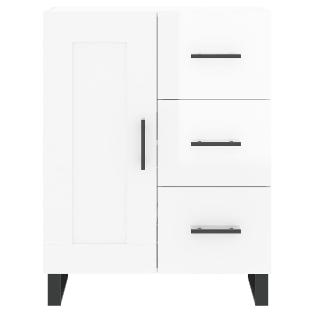 Hoge kast 69,5x34x180 cm bewerkt hout hoogglans wit is nu te koop bij PeponiXL, paradijselijk wonen!