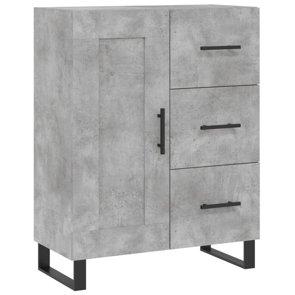 Hoge kast 69,5x34x180 cm bewerkt hout betongrijs is nu te koop bij PeponiXL, paradijselijk wonen!