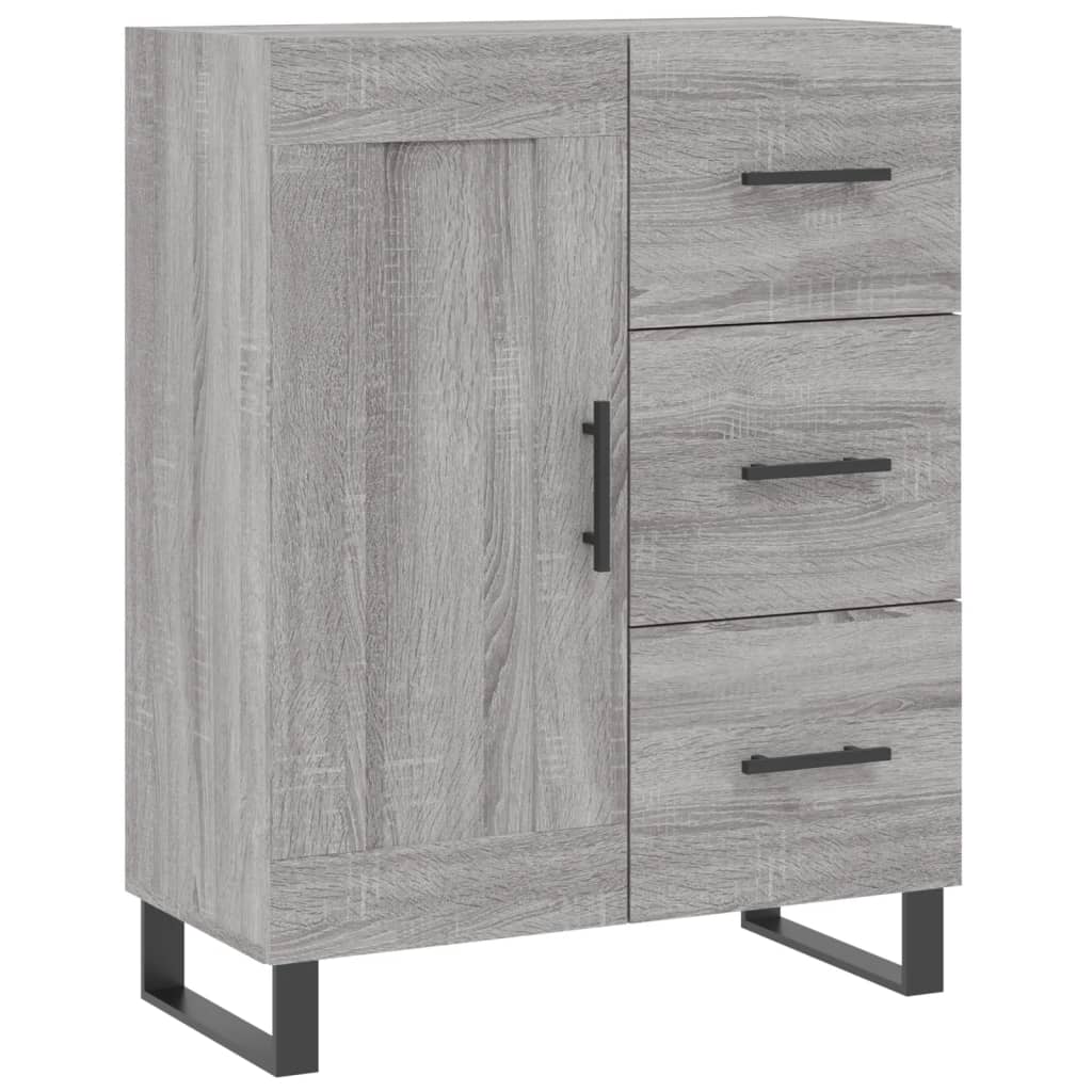 Hoge kast 69,5x34x180 cm bewerkt hout grijs sonoma eikenkleurig is nu te koop bij PeponiXL, paradijselijk wonen!