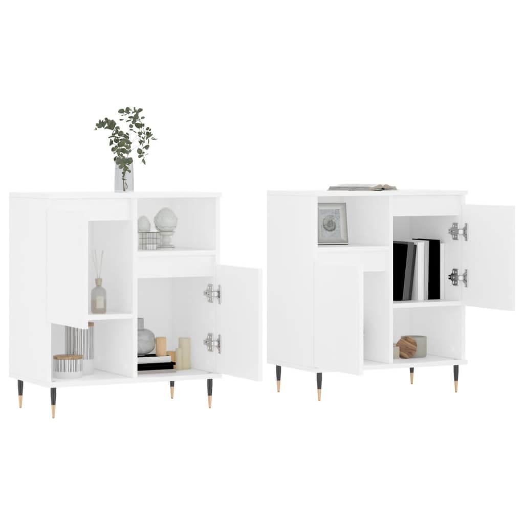 Dressoirs 2 st bewerkt hout wit is nu te koop bij PeponiXL, paradijselijk wonen!