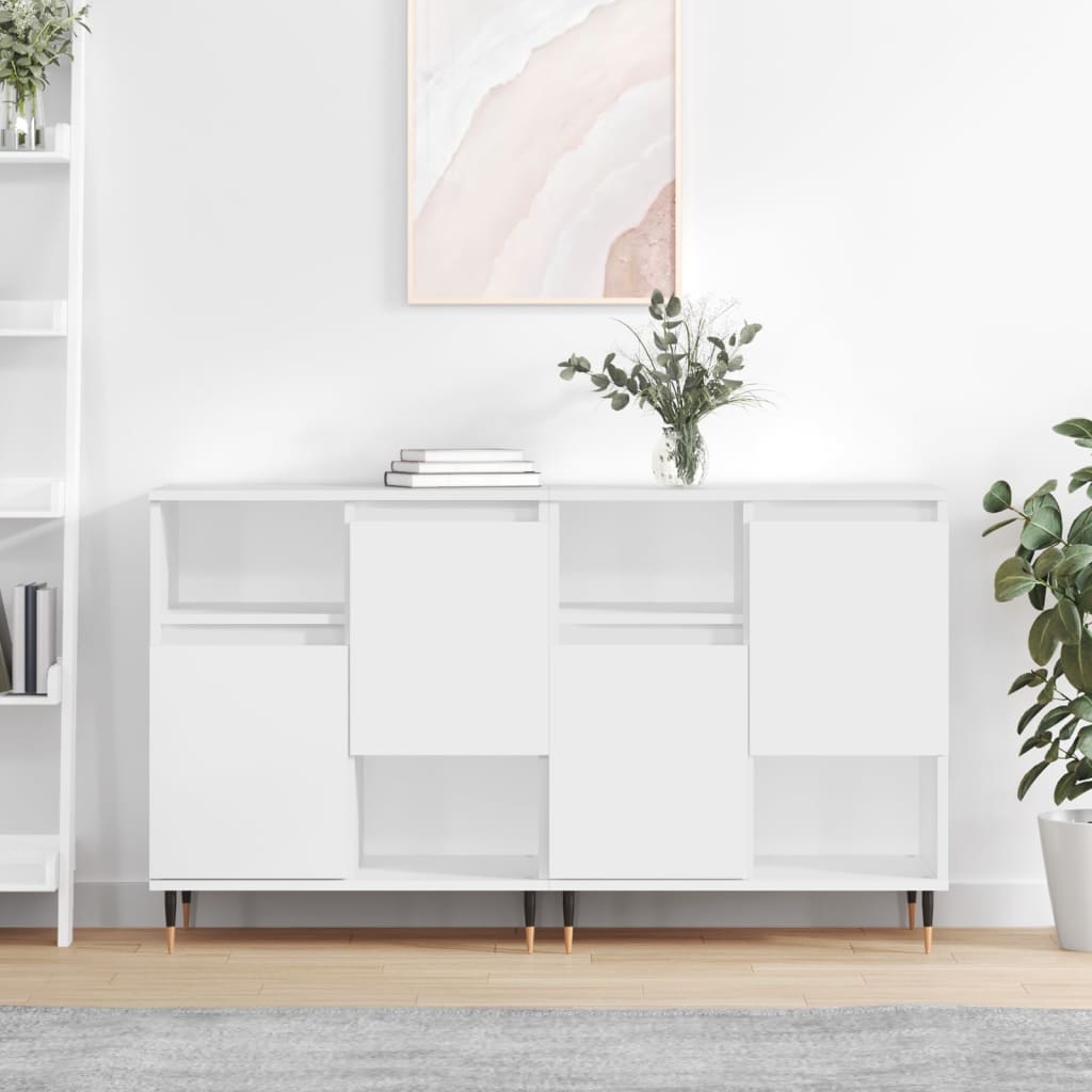 Dressoirs 2 st bewerkt hout wit is nu te koop bij PeponiXL, paradijselijk wonen!