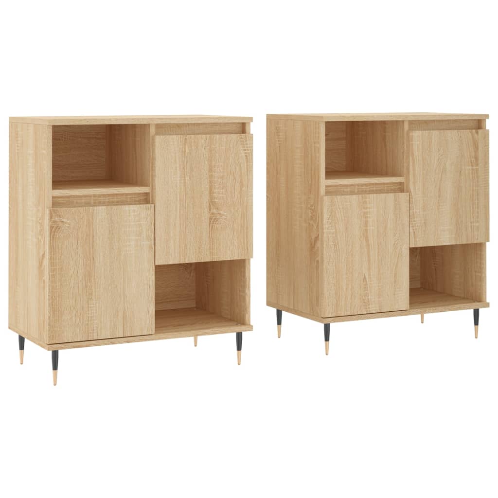 Dressoirs 2 st bewerkt hout sonoma eikenkleurig is nu te koop bij PeponiXL, paradijselijk wonen!