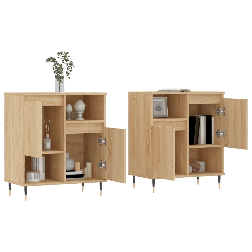 Dressoirs 2 st bewerkt hout sonoma eikenkleurig is nu te koop bij PeponiXL, paradijselijk wonen!