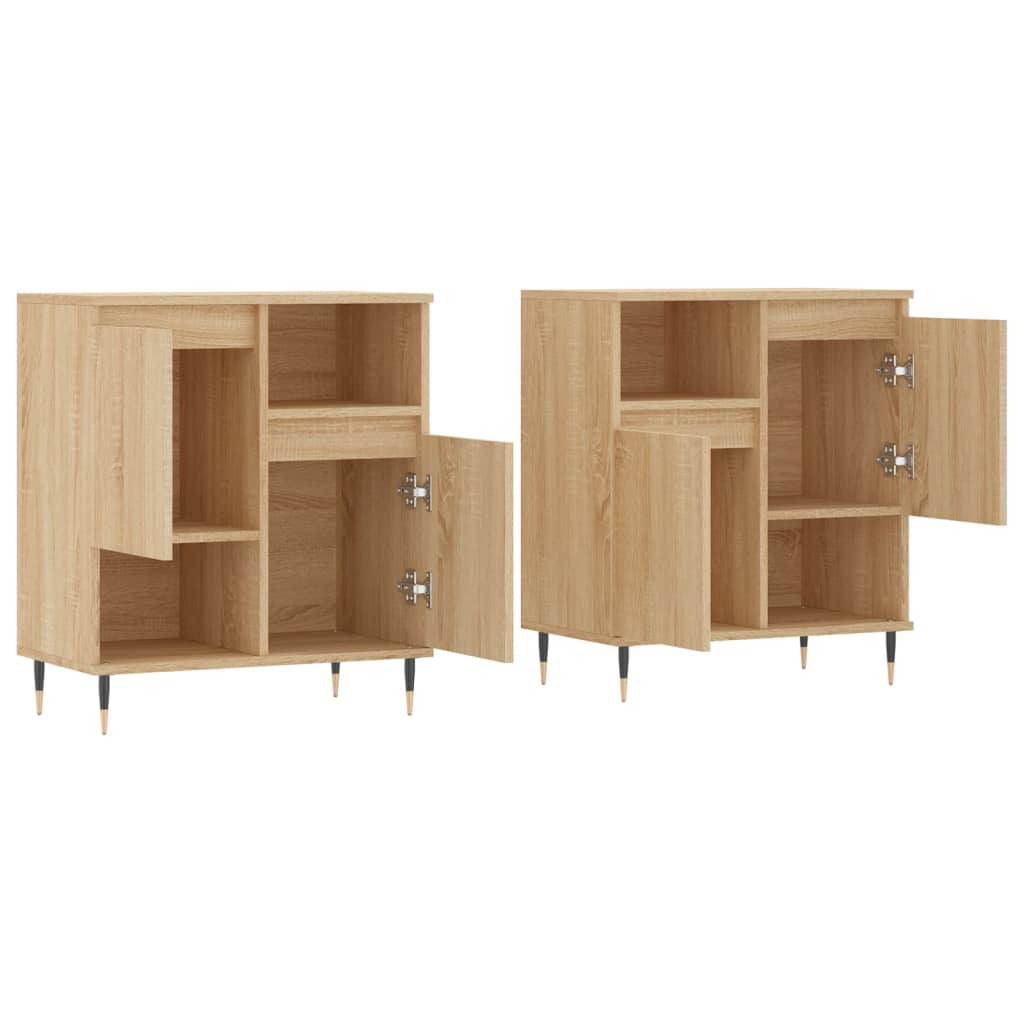 Dressoirs 2 st bewerkt hout sonoma eikenkleurig is nu te koop bij PeponiXL, paradijselijk wonen!