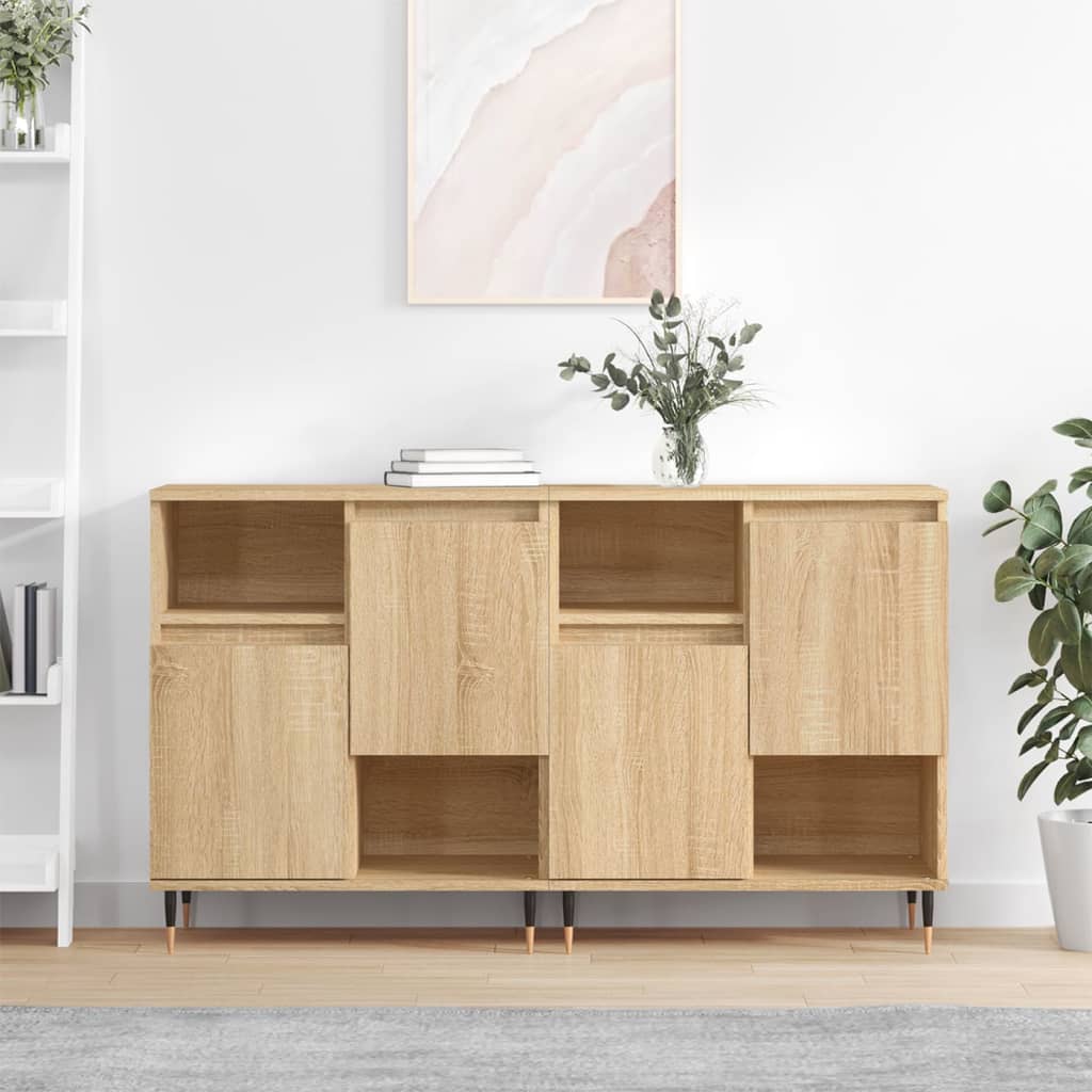 Dressoirs 2 st bewerkt hout sonoma eikenkleurig is nu te koop bij PeponiXL, paradijselijk wonen!
