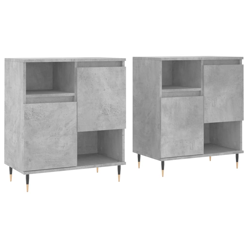 Dressoirs 2 st bewerkt hout betongrijs is nu te koop bij PeponiXL, paradijselijk wonen!