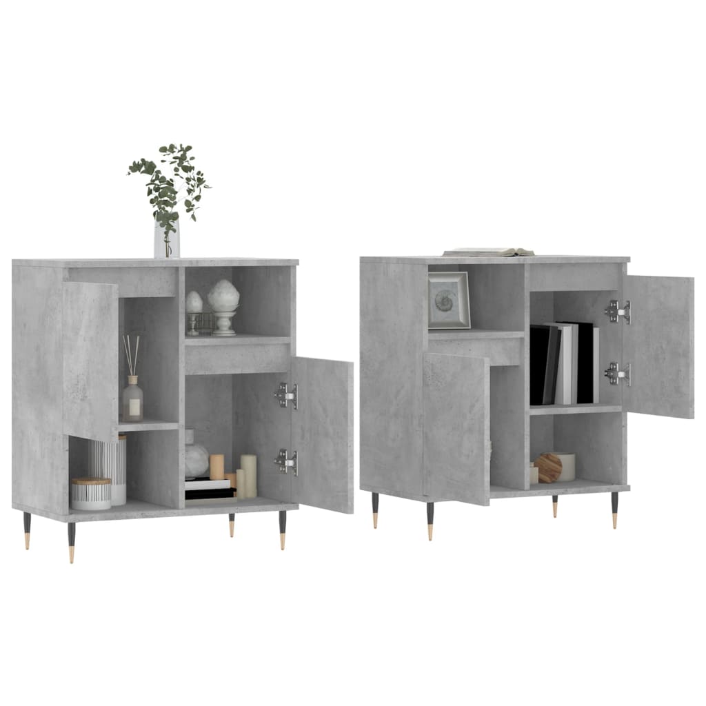 Dressoirs 2 st bewerkt hout betongrijs is nu te koop bij PeponiXL, paradijselijk wonen!