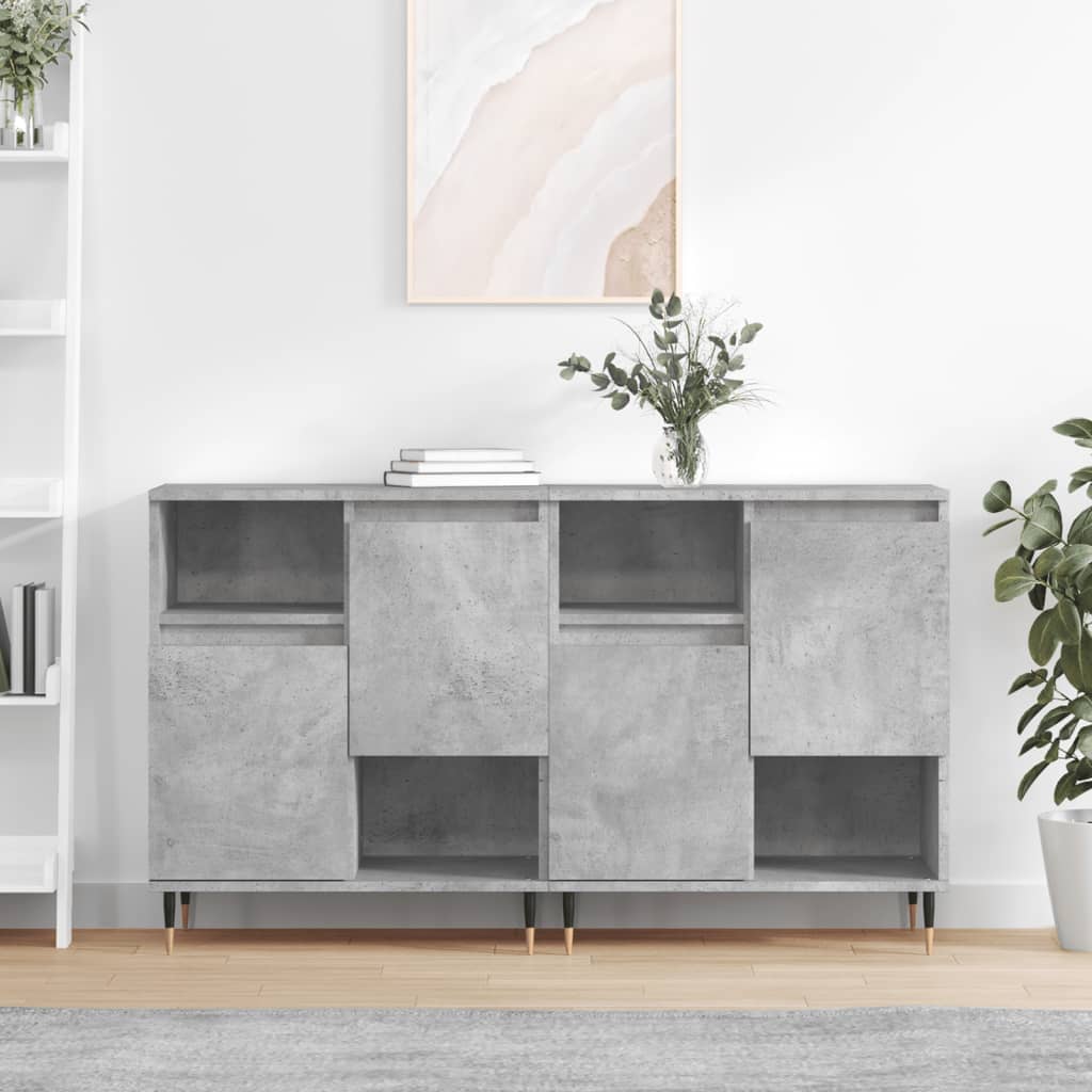 Dressoirs 2 st bewerkt hout betongrijs is nu te koop bij PeponiXL, paradijselijk wonen!