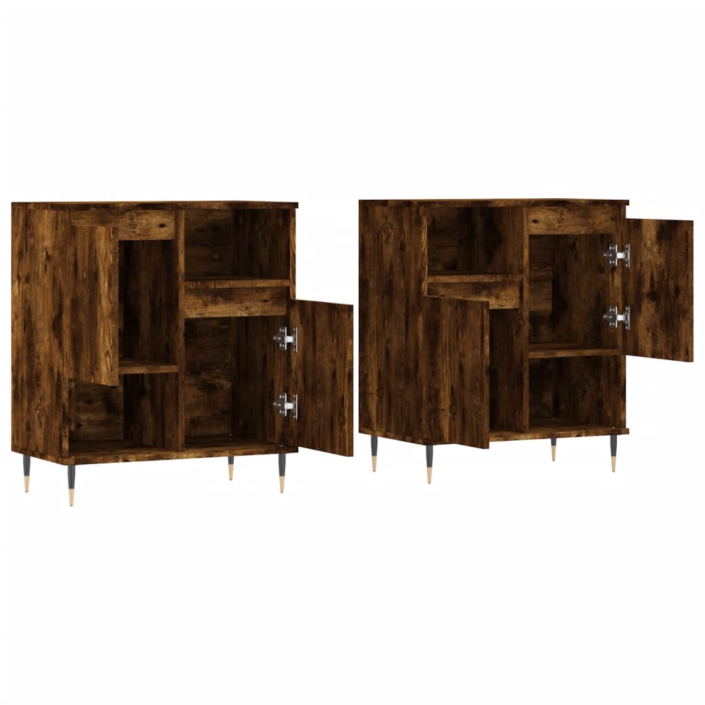Dressoirs 2 st bewerkt hout gerookt eikenkleurig is nu te koop bij PeponiXL, paradijselijk wonen!