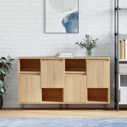 Dressoirs 2 st bewerkt hout sonoma eikenkleurig is nu te koop bij PeponiXL, paradijselijk wonen!