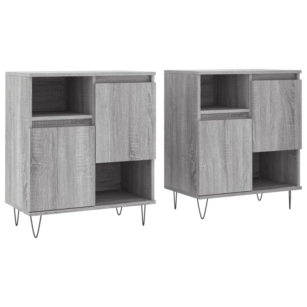 Dressoirs 2 st bewerkt hout grijs sonoma eikenkleurig is nu te koop bij PeponiXL, paradijselijk wonen!