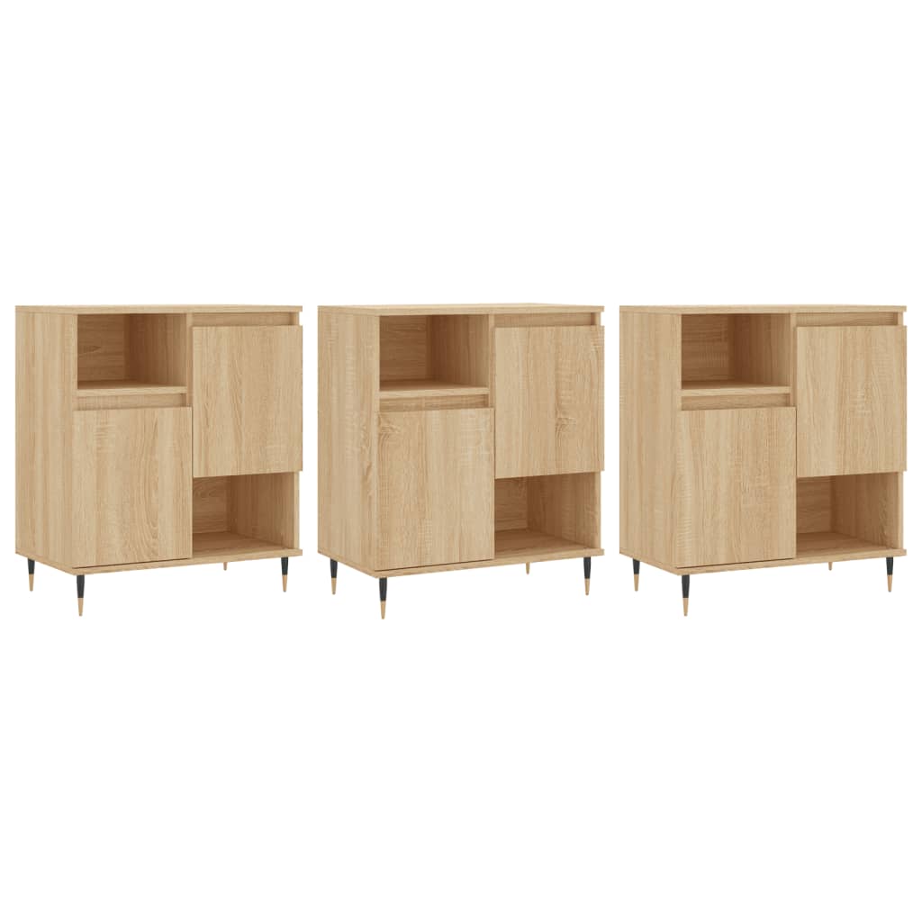 Dressoirs 3 st bewerkt hout sonoma eiken is nu te koop bij PeponiXL, paradijselijk wonen!