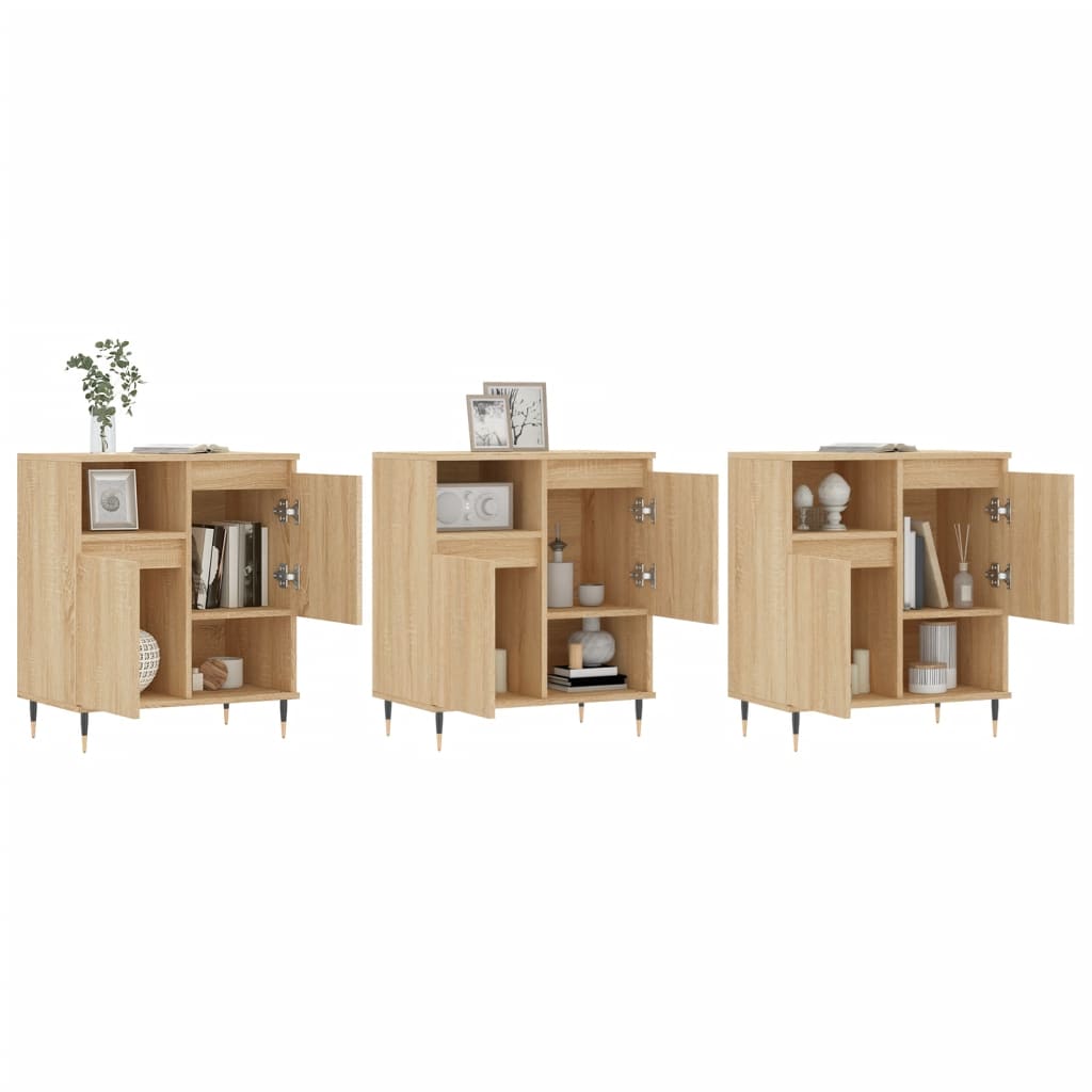 Dressoirs 3 st bewerkt hout sonoma eiken is nu te koop bij PeponiXL, paradijselijk wonen!