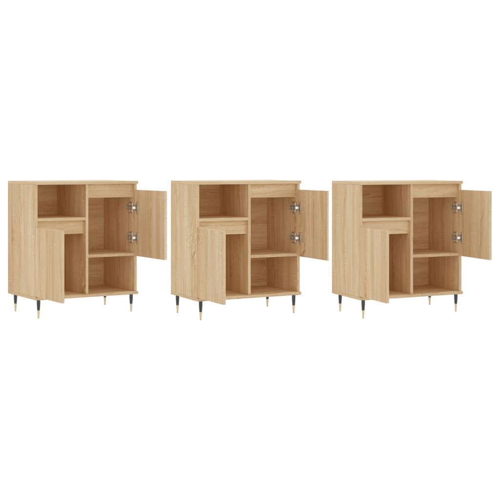 Dressoirs 3 st bewerkt hout sonoma eiken is nu te koop bij PeponiXL, paradijselijk wonen!
