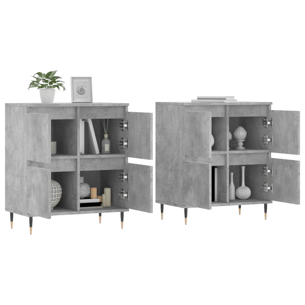 Dressoirs 2 st bewerkt hout betongrijs is nu te koop bij PeponiXL, paradijselijk wonen!