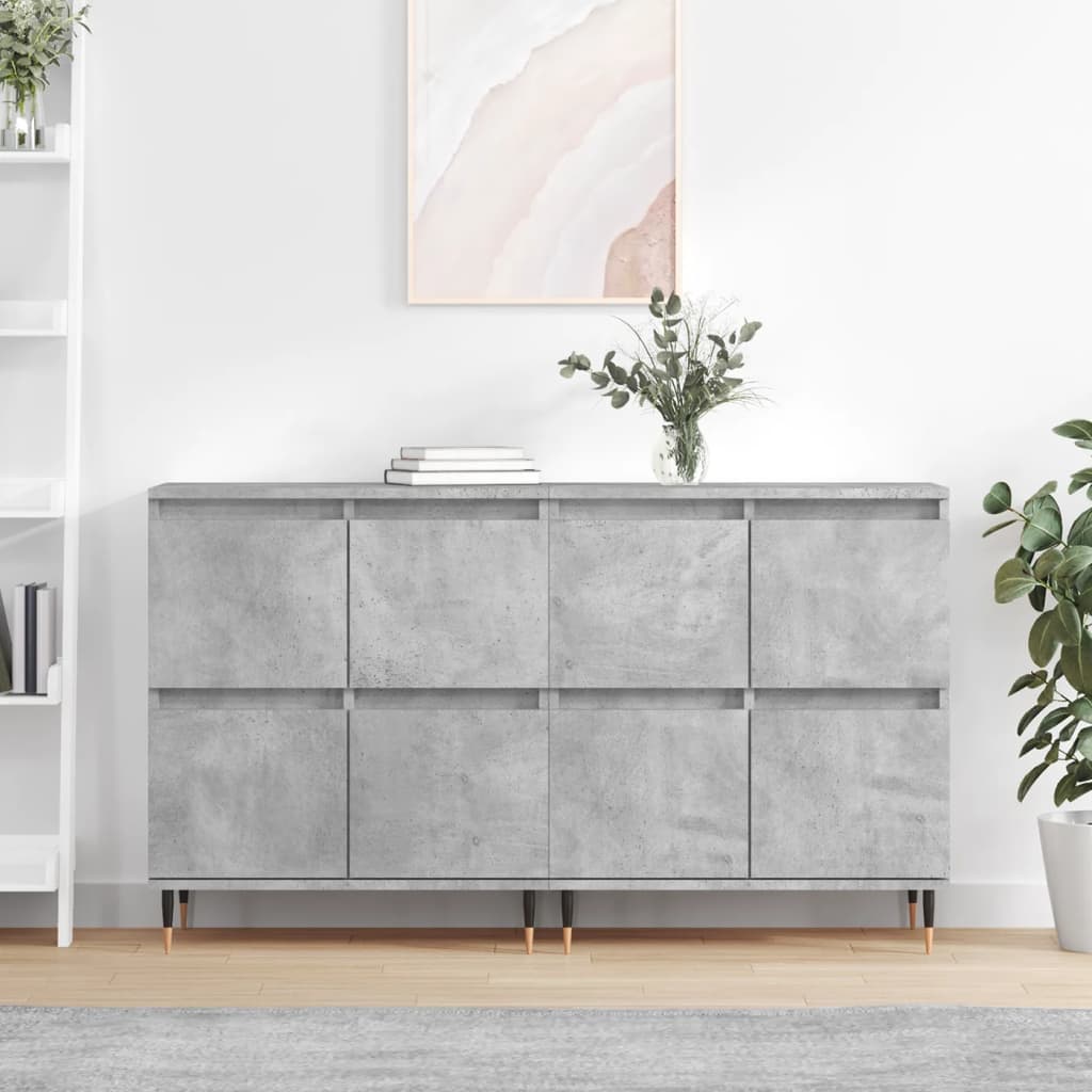 Dressoirs 2 st bewerkt hout betongrijs is nu te koop bij PeponiXL, paradijselijk wonen!