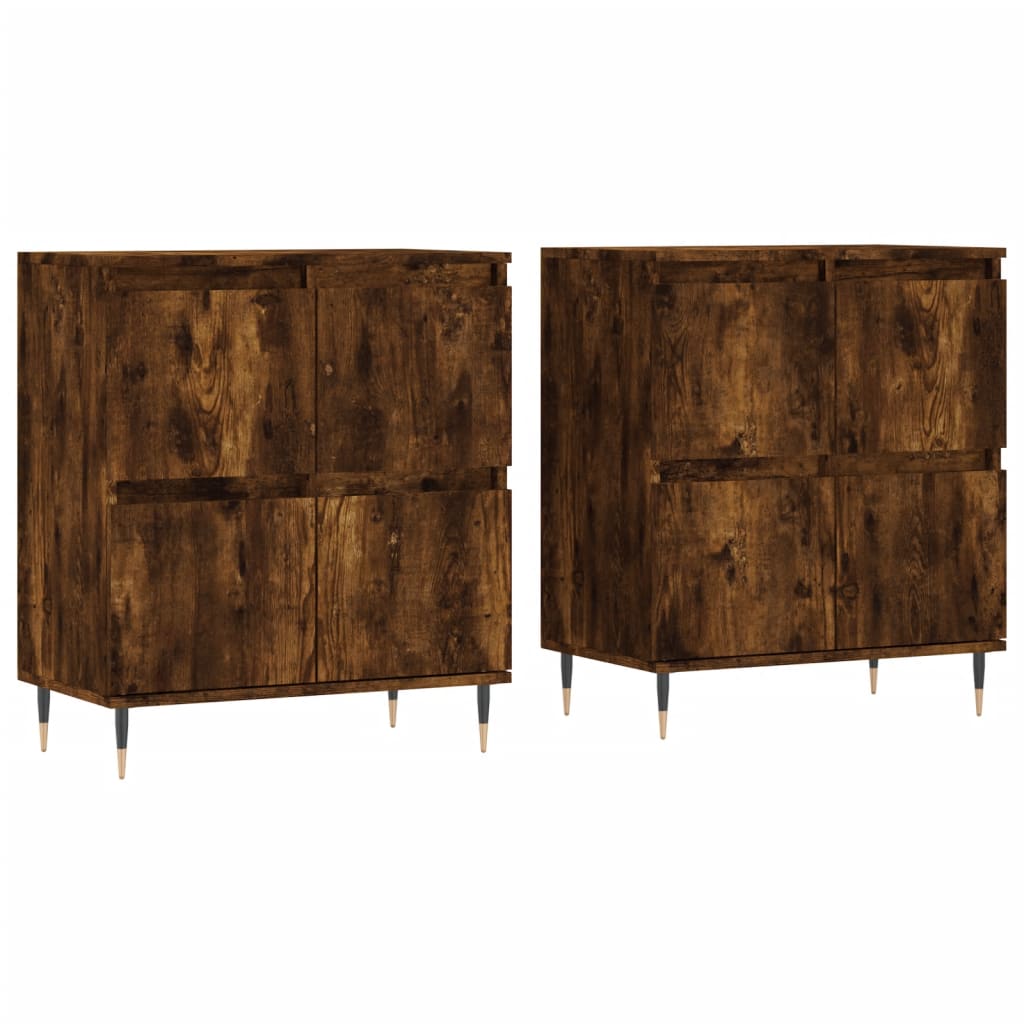 Dressoirs 2 st bewerkt hout gerookt eikenkleurig is nu te koop bij PeponiXL, paradijselijk wonen!