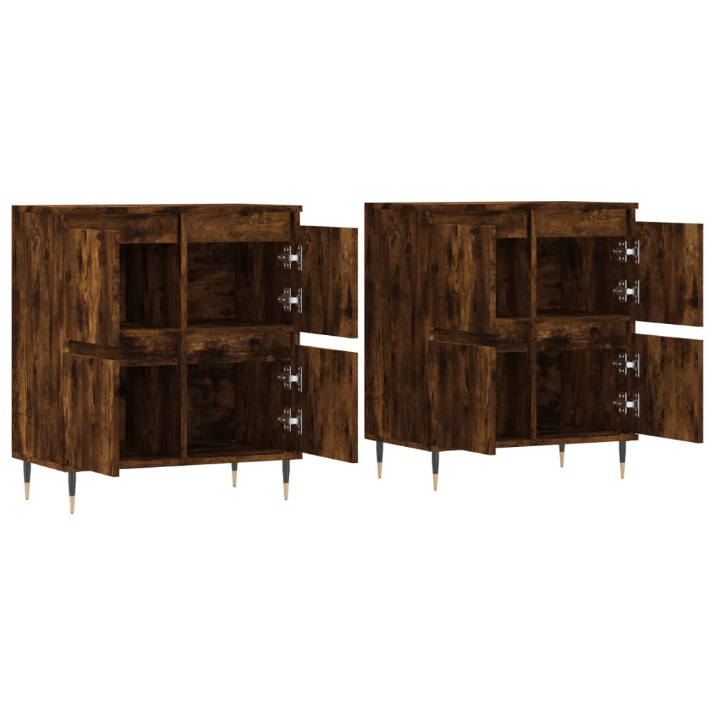 Dressoirs 2 st bewerkt hout gerookt eikenkleurig is nu te koop bij PeponiXL, paradijselijk wonen!