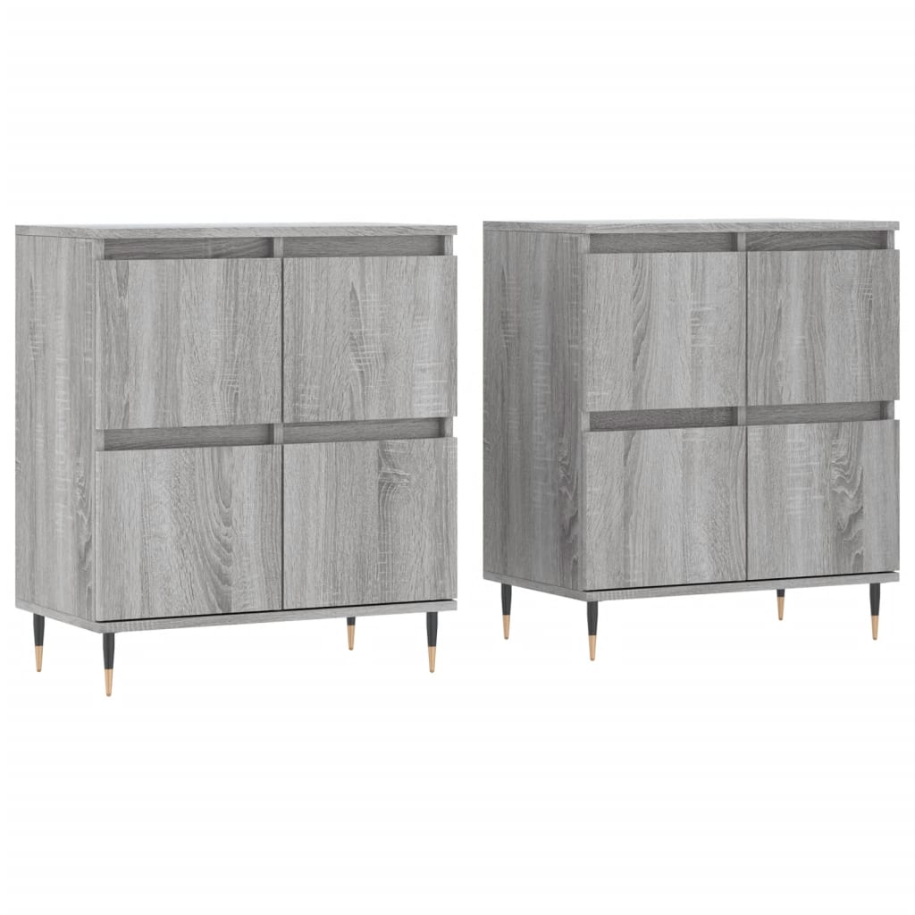 Dressoirs 2 st bewerkt hout grijs sonoma eikenkleurig is nu te koop bij PeponiXL, paradijselijk wonen!