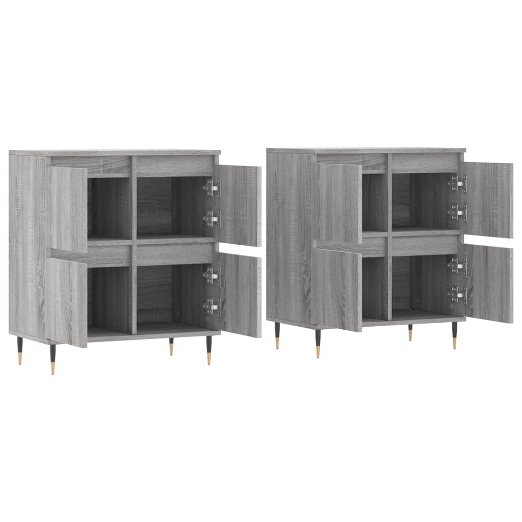 Dressoirs 2 st bewerkt hout grijs sonoma eikenkleurig is nu te koop bij PeponiXL, paradijselijk wonen!