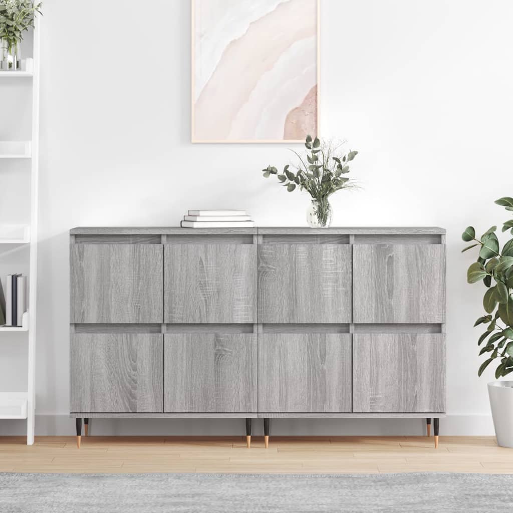 Dressoirs 2 st bewerkt hout grijs sonoma eikenkleurig is nu te koop bij PeponiXL, paradijselijk wonen!