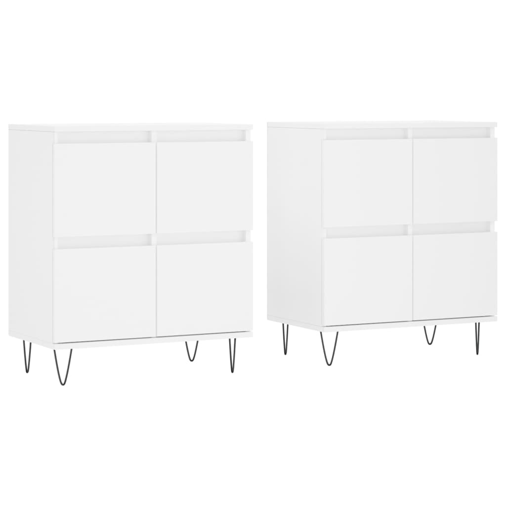 Dressoirs 2 st bewerkt hout wit is nu te koop bij PeponiXL, paradijselijk wonen!