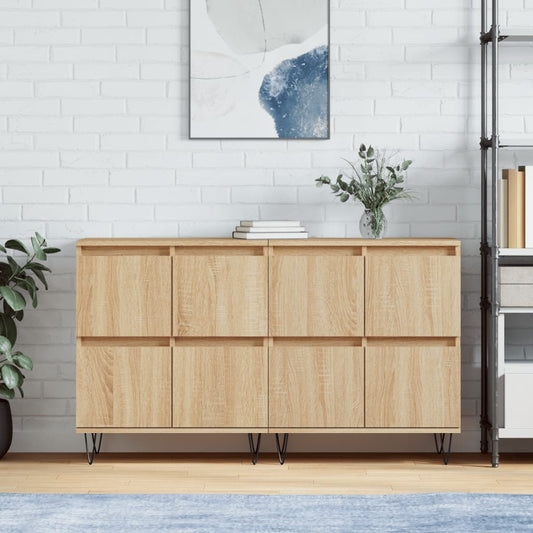 Dressoirs 2 st bewerkt hout sonoma eikenkleurig is nu te koop bij PeponiXL, paradijselijk wonen!