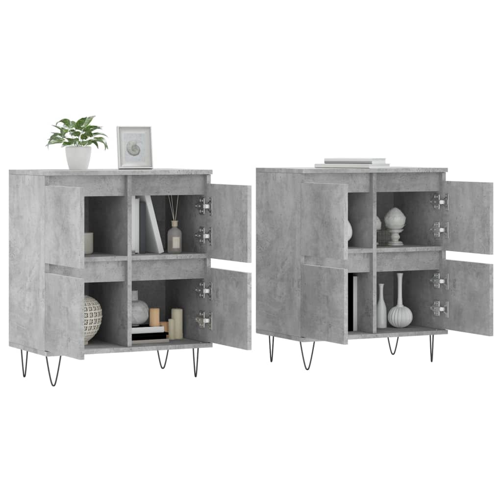 Dressoirs 2 st bewerkt hout betongrijs is nu te koop bij PeponiXL, paradijselijk wonen!