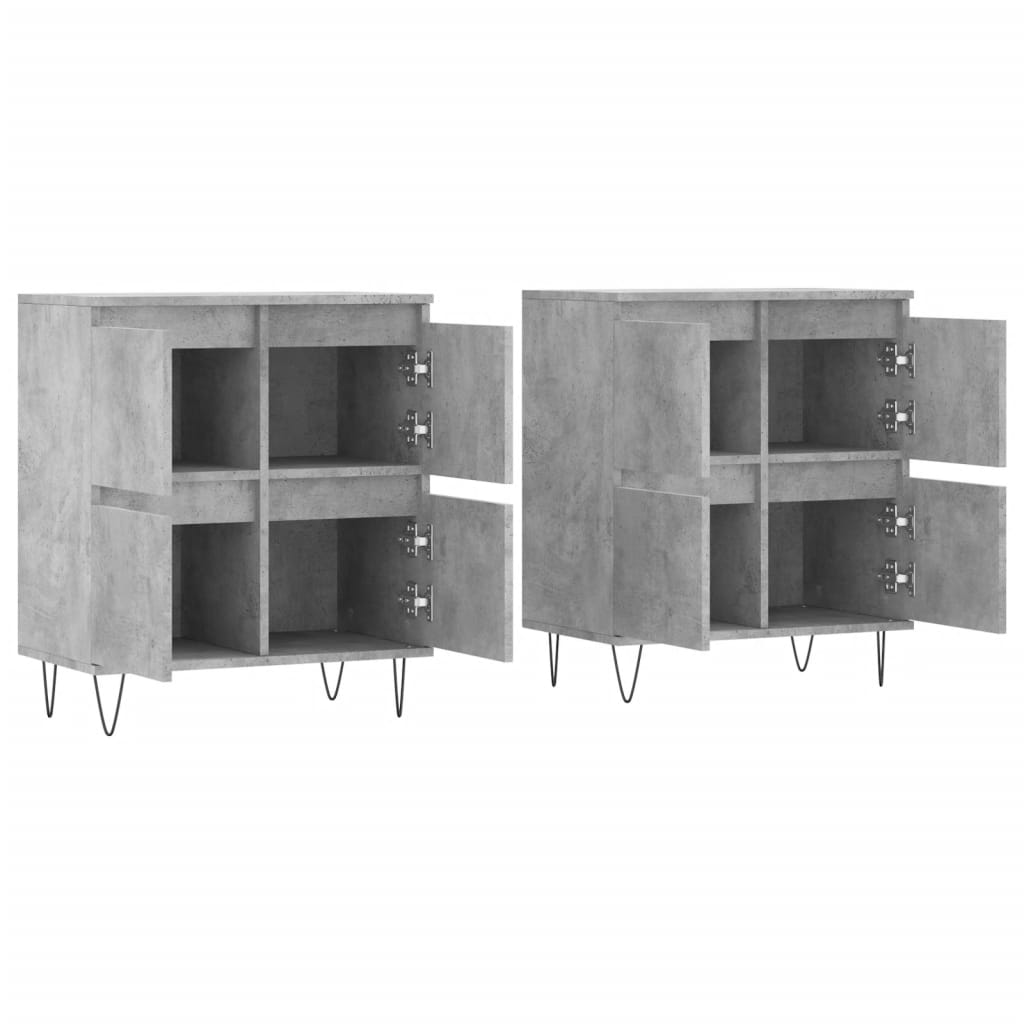 Dressoirs 2 st bewerkt hout betongrijs is nu te koop bij PeponiXL, paradijselijk wonen!