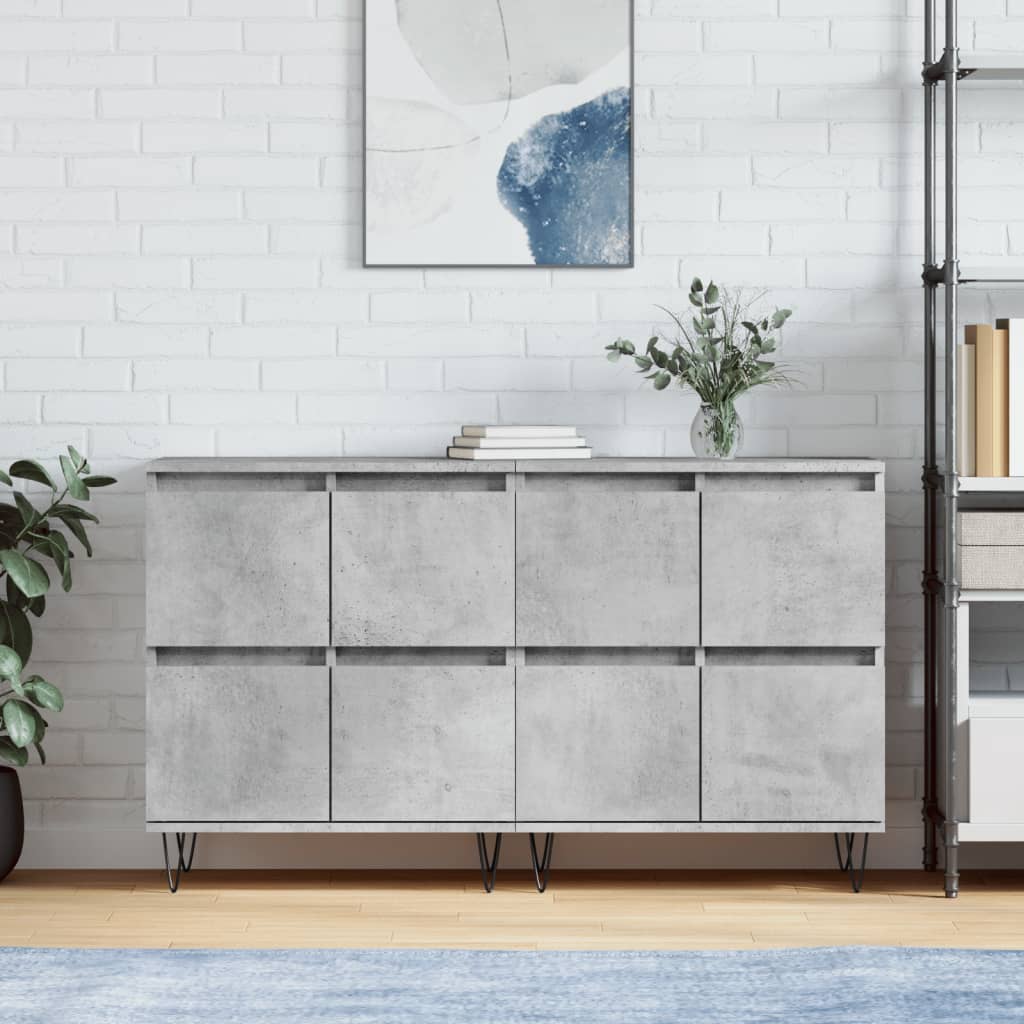 Dressoirs 2 st bewerkt hout betongrijs is nu te koop bij PeponiXL, paradijselijk wonen!
