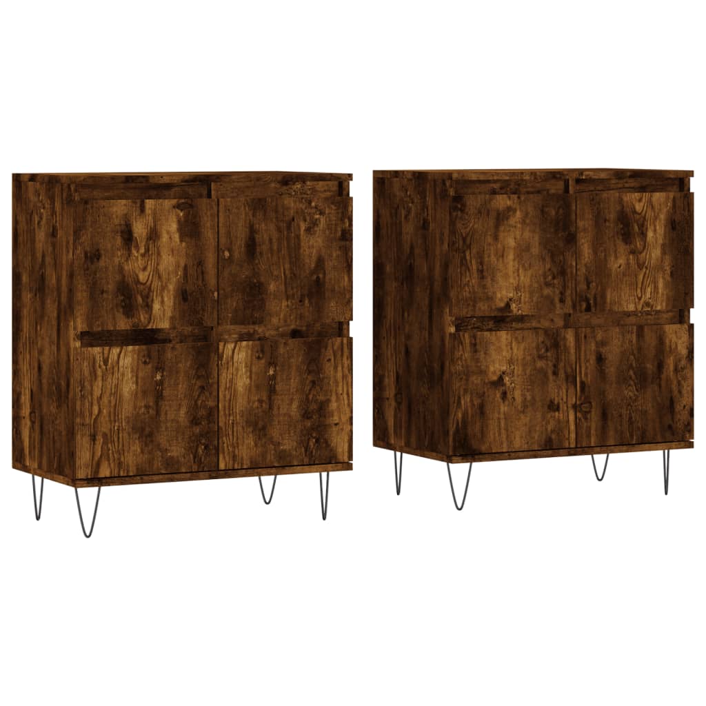 Dressoirs 2 st bewerkt hout gerookt eikenkleurig is nu te koop bij PeponiXL, paradijselijk wonen!