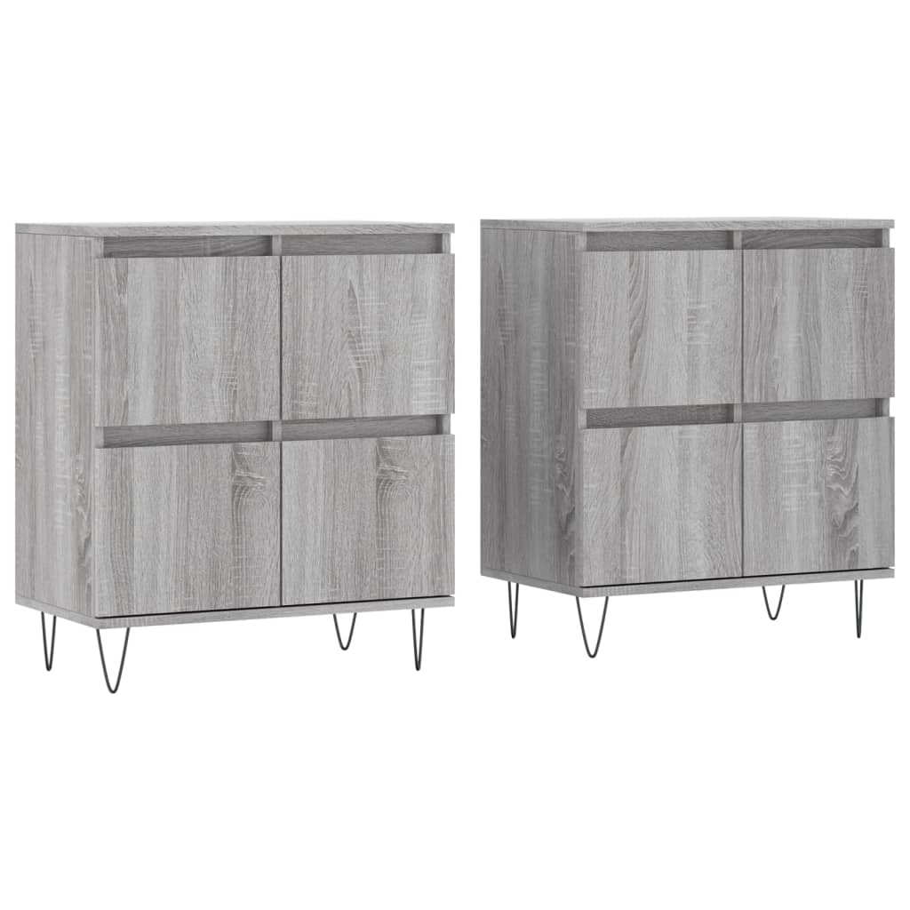 Dressoirs 2 st bewerkt hout grijs sonoma eikenkleurig is nu te koop bij PeponiXL, paradijselijk wonen!