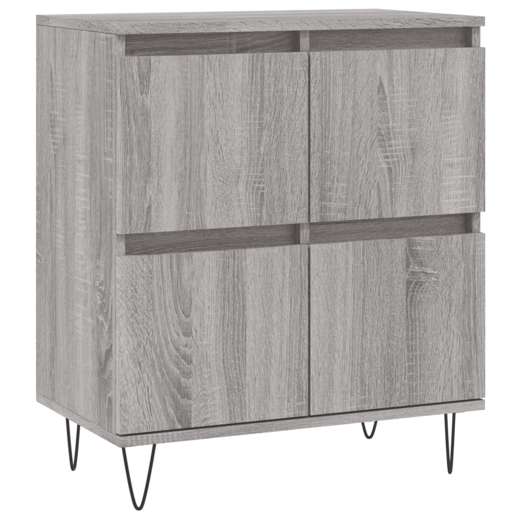 Dressoirs 2 st bewerkt hout grijs sonoma eikenkleurig is nu te koop bij PeponiXL, paradijselijk wonen!