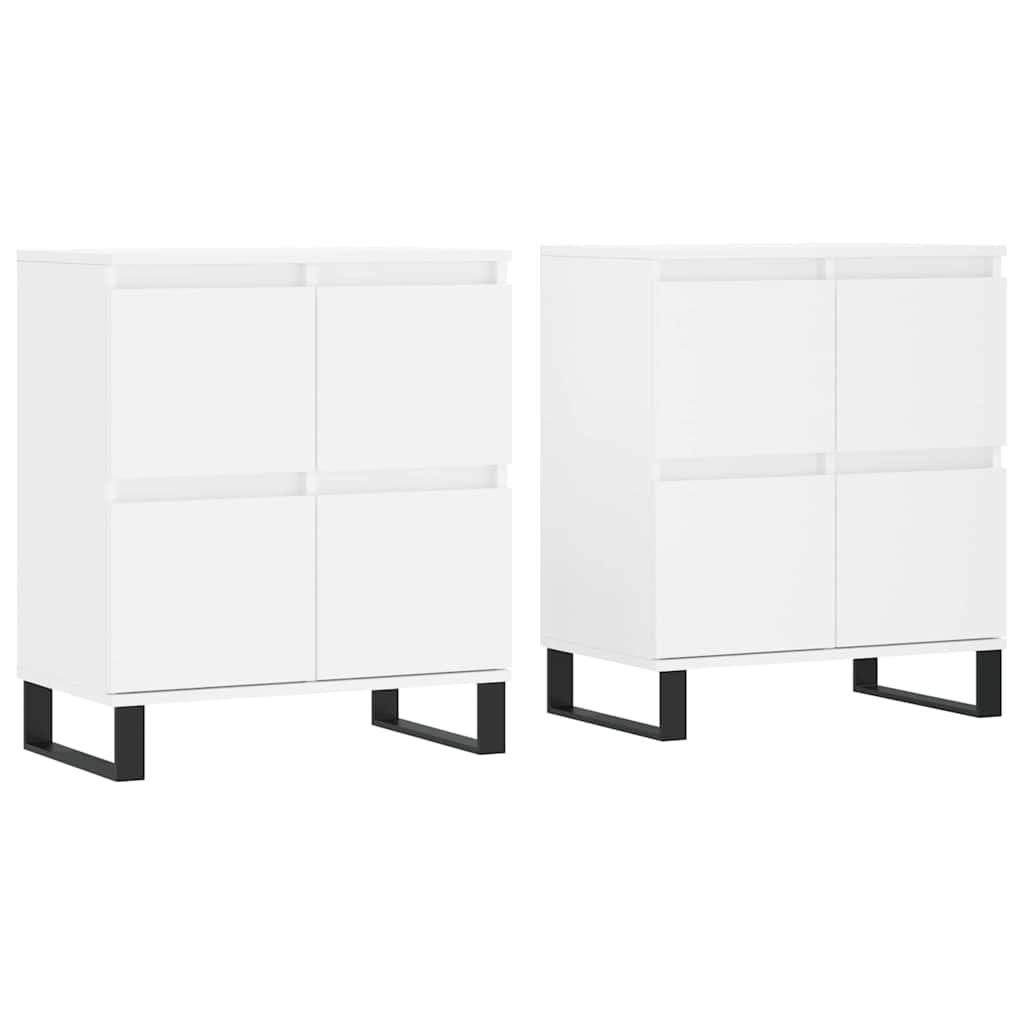 Dressoirs 2 st bewerkt hout wit is nu te koop bij PeponiXL, paradijselijk wonen!
