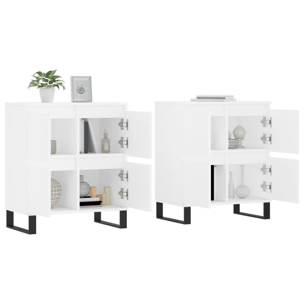 Dressoirs 2 st bewerkt hout wit is nu te koop bij PeponiXL, paradijselijk wonen!